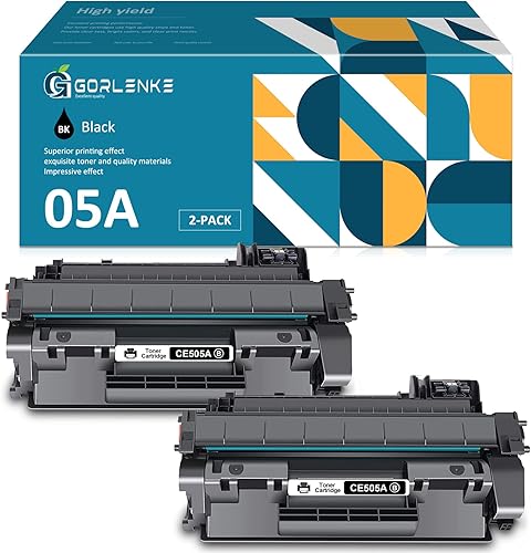 GORLENKE 05A CE505A Cartucho de tóner compatible con 2 unidades de repuesto de tóner negro para impresoras HP CE505A funciona con impresoras P2035