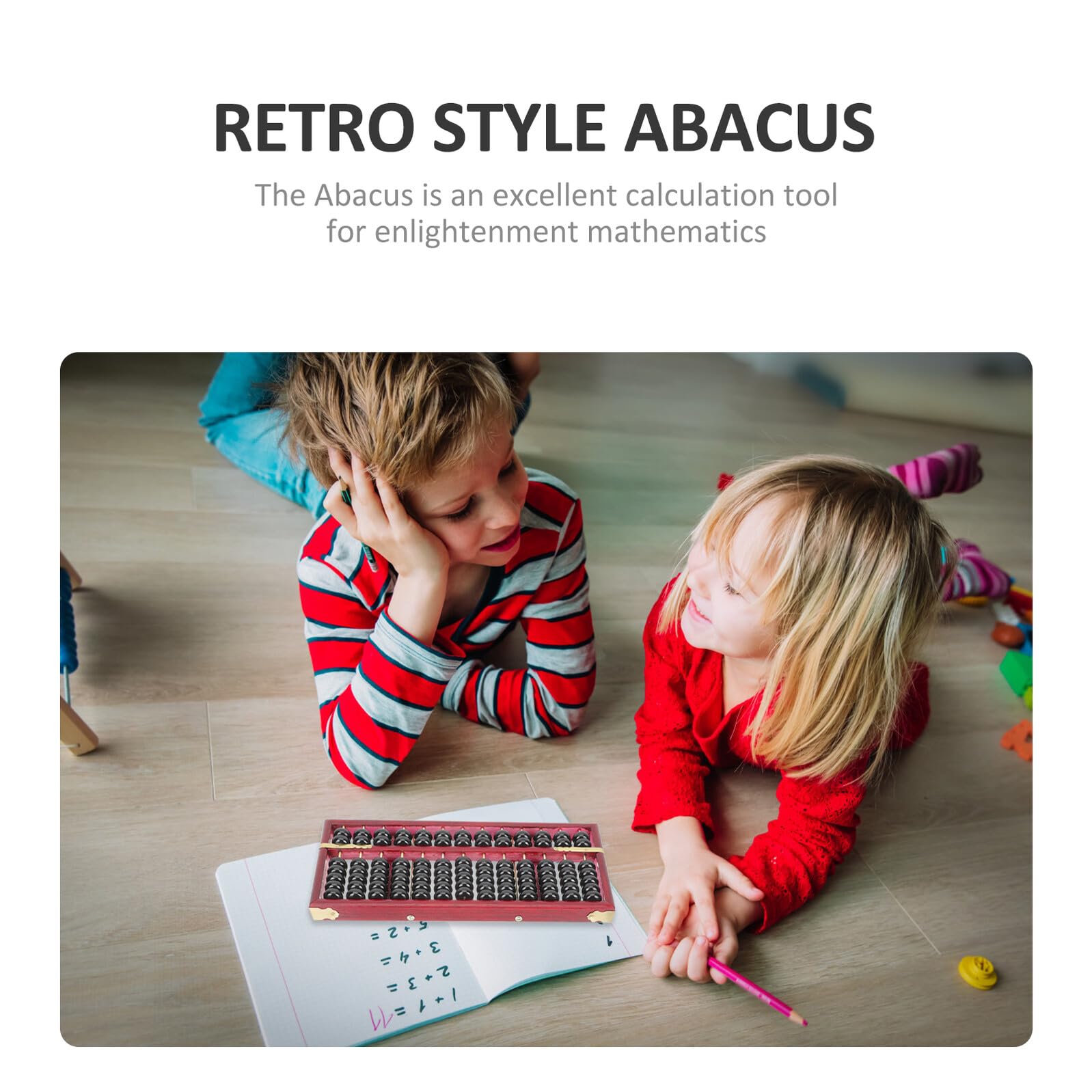 Ábaco Retro 13 Columnas 7 Cuentas para Niños, Madera E Hierro