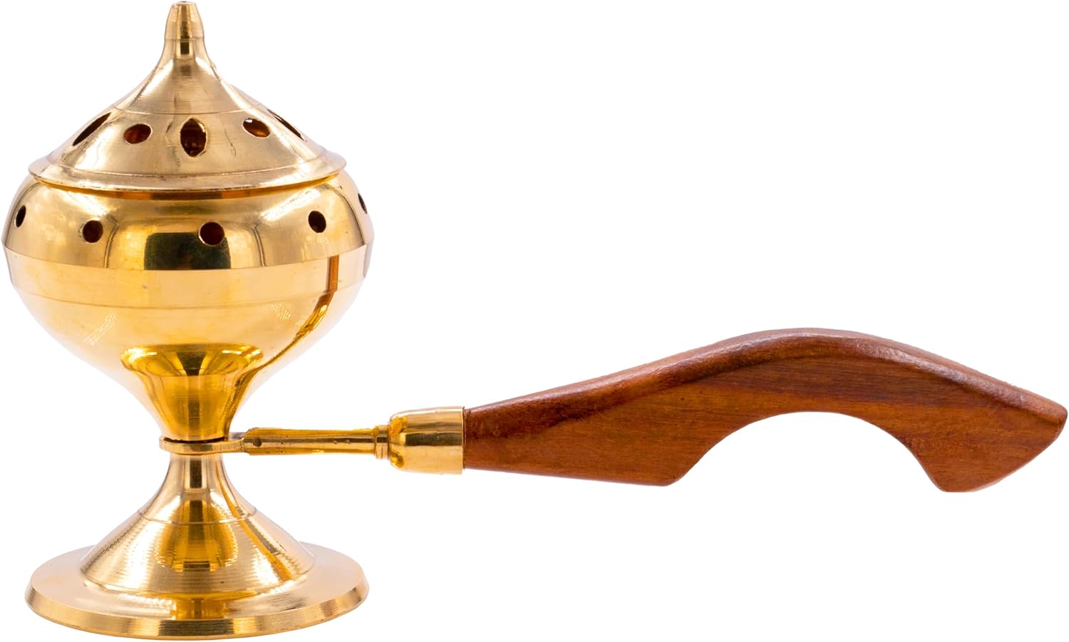 Brass Loban Sambrani Dhoop Dani with Handle for Home Purifying for Prayer Pooja Arti Mandir Temple (Brass Hand Loban)