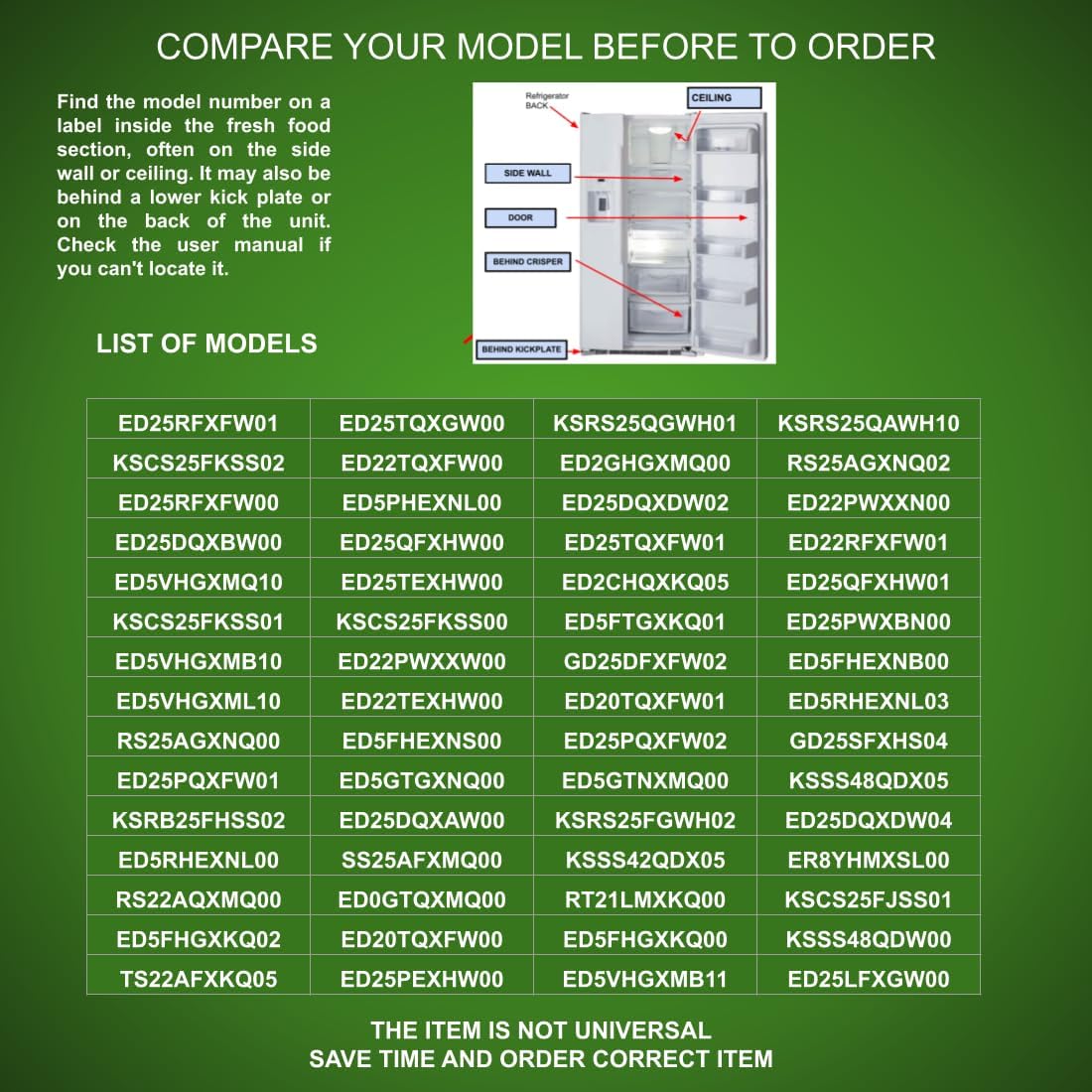 M626687, W10122496, W10190952 CKD190952X compatible with Amana, Crosley, Estat, Inglis, Kenmore, KitchenAid, Maytag, Roper, Whirlpool Refrigerator Ice Maker Assembly fits old number 4317943