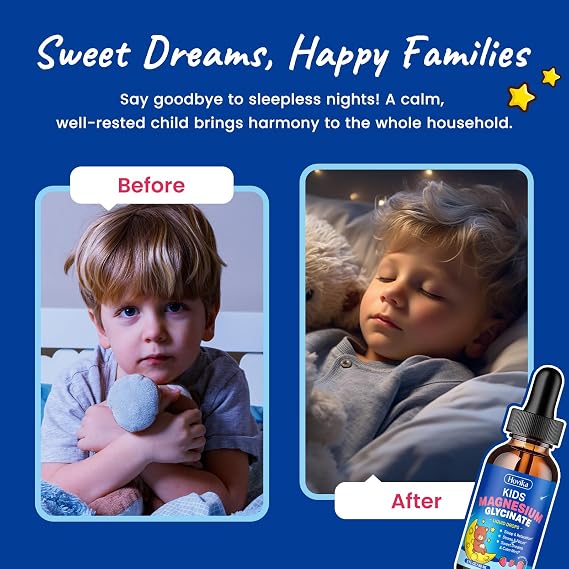Kids Magnesium Glycinate Supplements - Magnesium Liquid Drops & Gummies for Kids