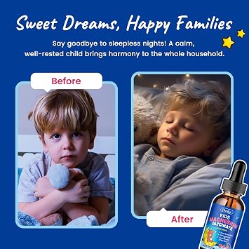 Kids Magnesium Glycinate Supplements - Magnesium Liquid Drops & Gummies for Kids