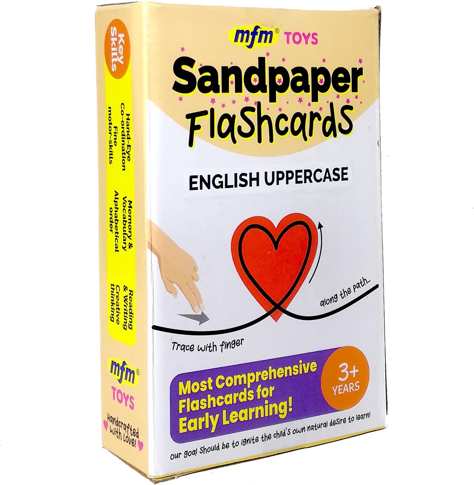 MFM TOYS Montessori Sandpaper Tactile Flashcards (Uppercase Letters)