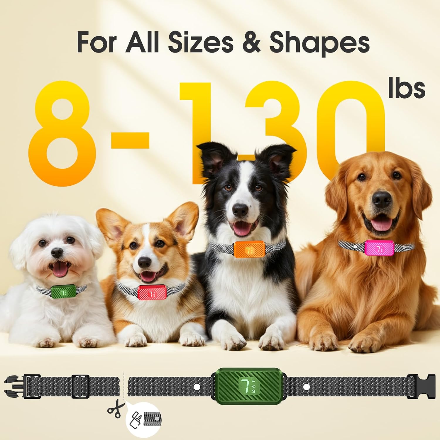 Smart Bark Collar for Large Medium Small Dogs, Rechargeable No-Bark Collar, Stop Barking Collar, 2026 Upgraded Dog Bark Collar with 3 Modes, 7 Sensitivity, Green thumbnail