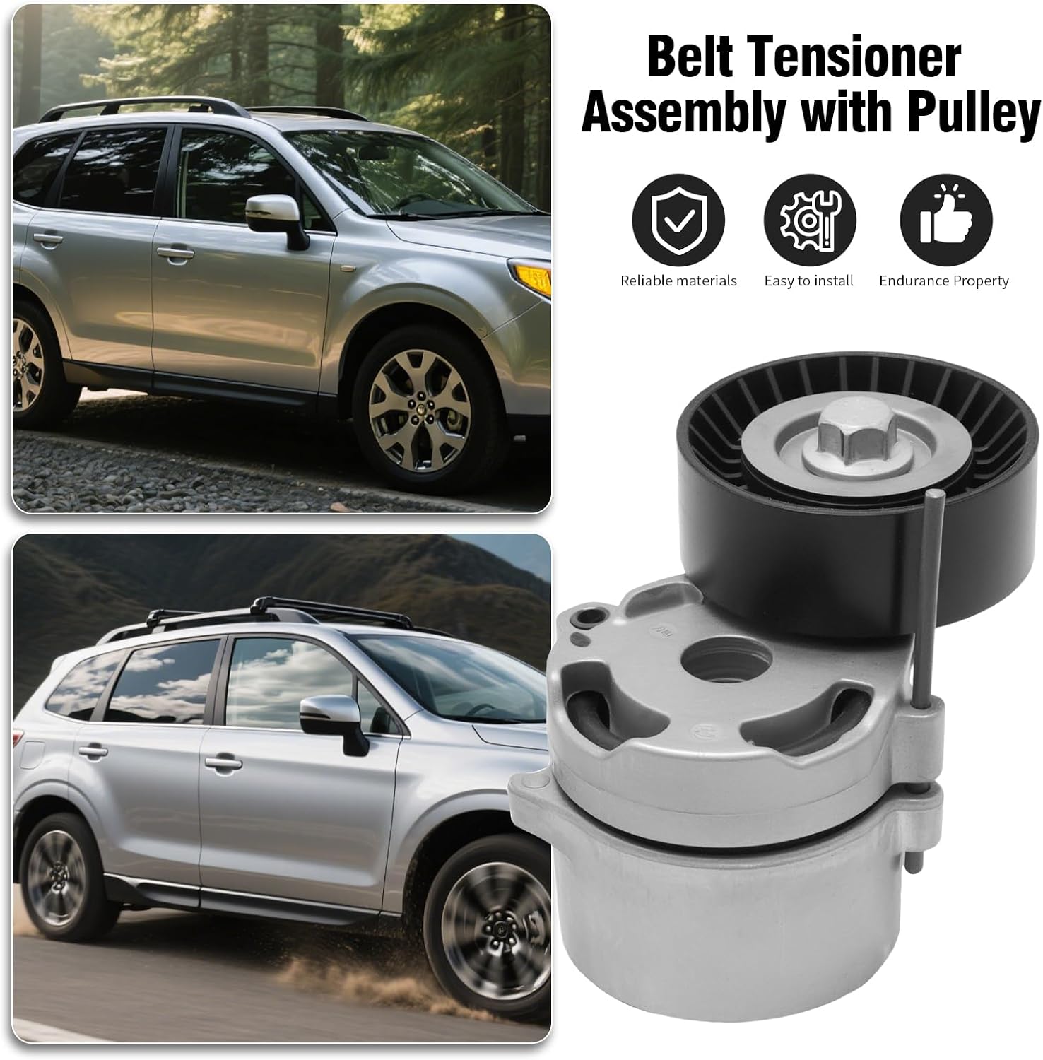 23769AA040 Belt Tensioner Assembly with Pulley, Replacement for Subaru BRZ H4 2.0L 2013-2019, Replaces 23769AA05A 39359 APV3181