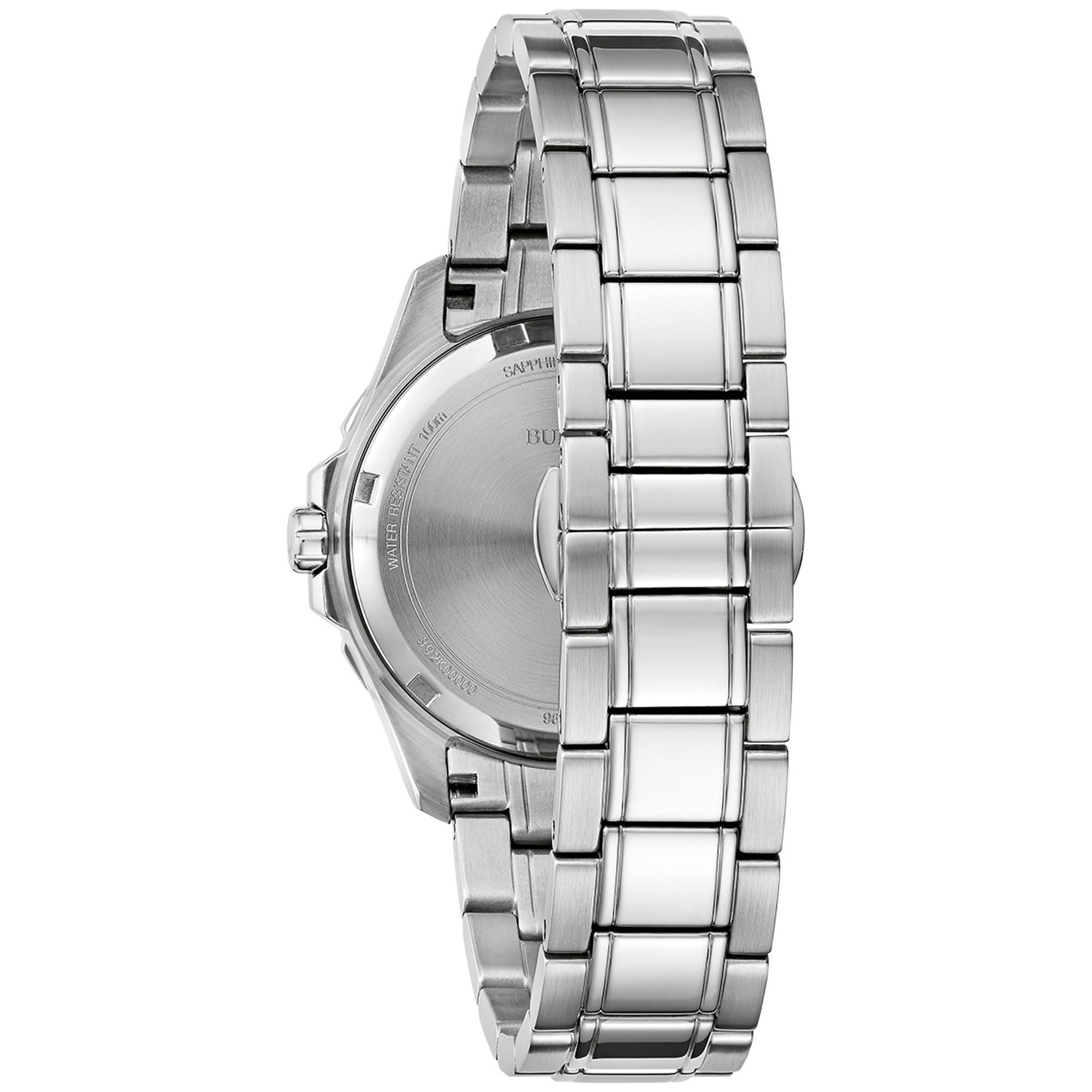 Bulova Reloj analógico de Cuarzo para Mujer con Correa de Acero Inoxidable 96P248, Plata, Pulsera