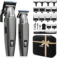 Ufree Professional Hair Clippers for Men with Beard Trimmer, Cordless Barber Clippers Set with Bag, 150Min Battery, Gifts for Men, Gray