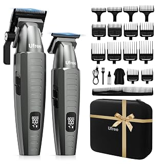 Ufree Professional Hair Clippers for Men with Bag, Mens Clippers and Trimmers Set, Barber Clippers Set, Electric Beard Trimmer, Gifts for Men, Gray - Amazon product rated Grade A