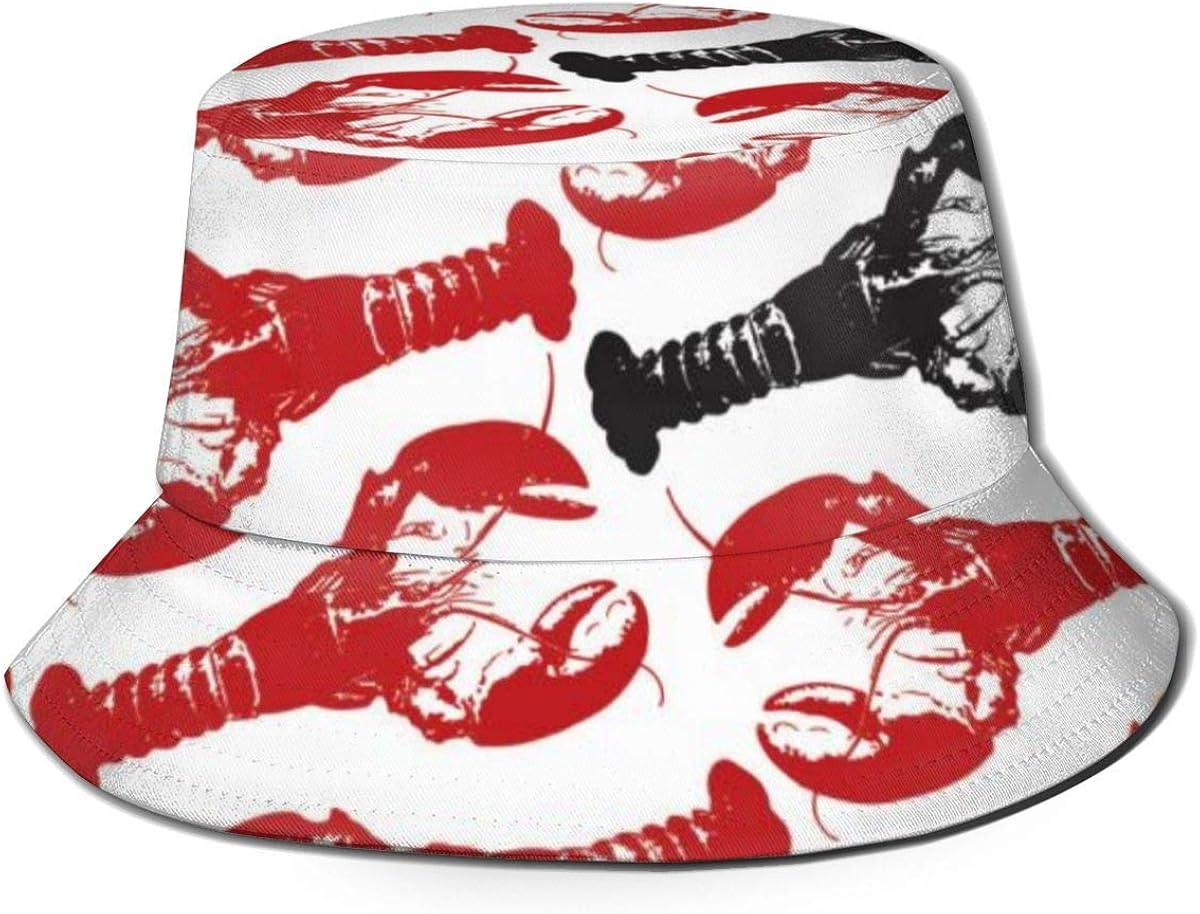 AJOR Lobster Lobster Black Lobster Fisherman Hats Unisex Bucket Hat Sun