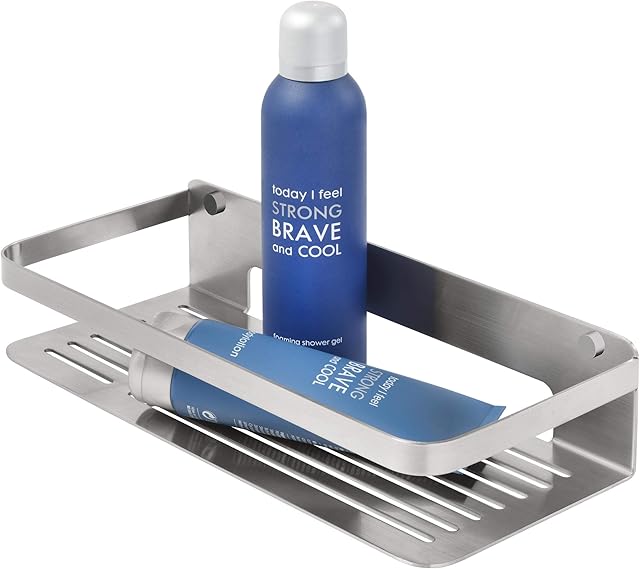 Tiger Caddy Shower Basket, Stainless Steel Brushed, 32 x 7 x 13.6 cm