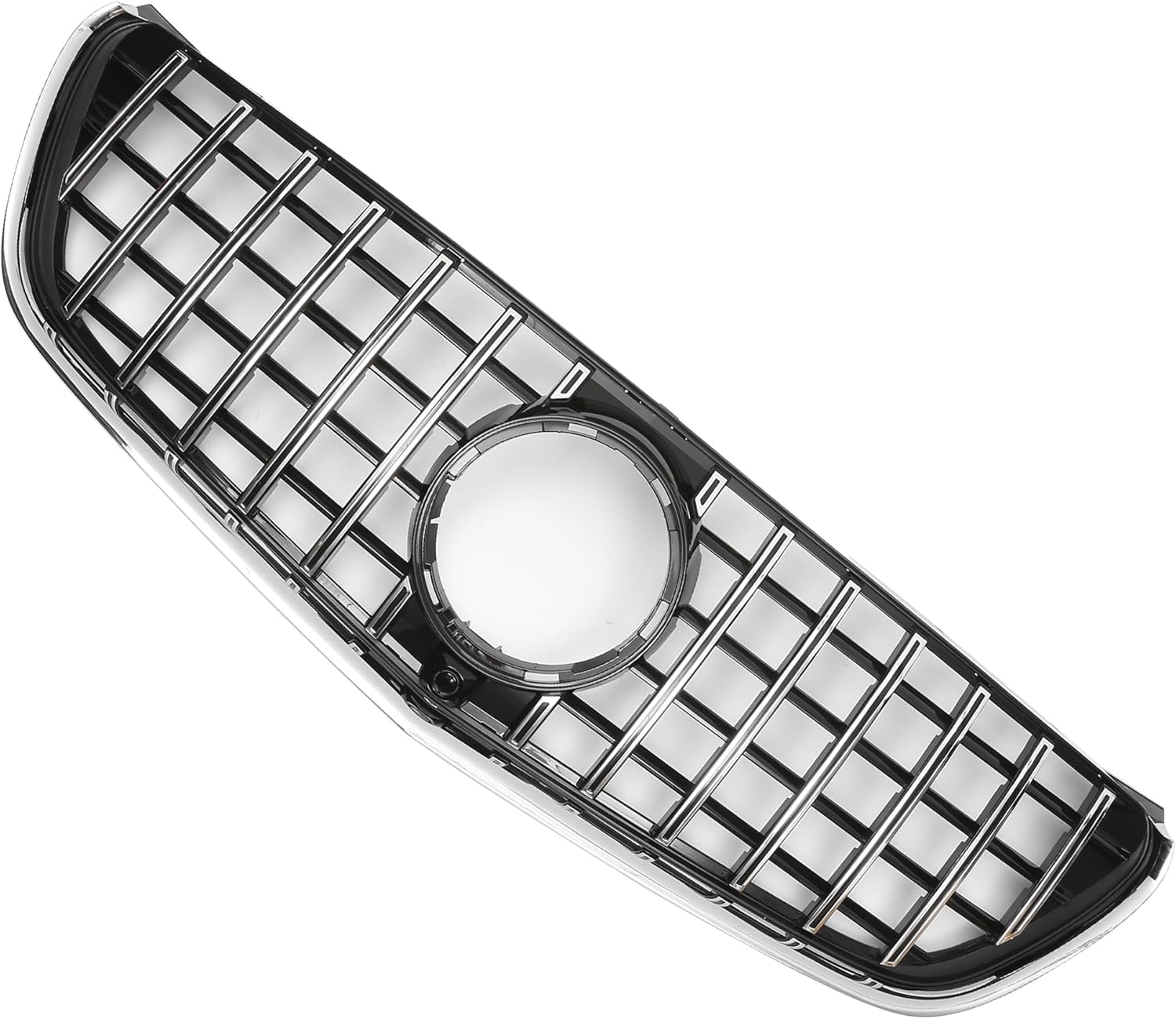 X AUTOHAUX Front Upper Hood Bumper Grille Grill for Mercedes-Benz V-Class W477 14-19 Front Upper Bumper Kidney Grille Grill Black Chrome Silver Tone