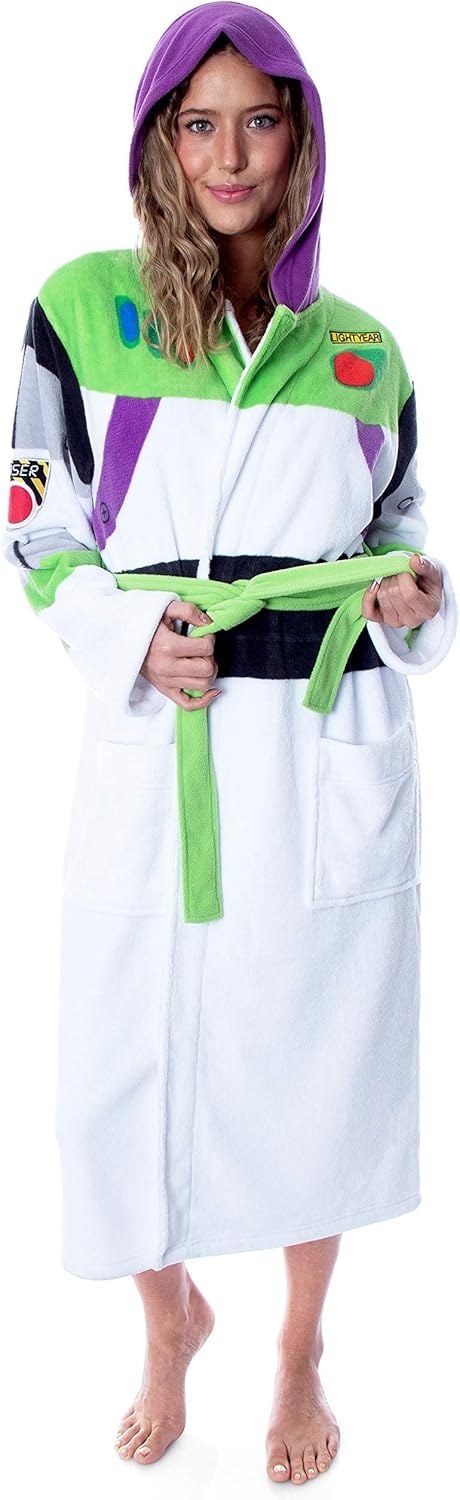 Disney Men's Toy Story Buzz Lightyear Costume Ultra-Soft Fleece Plush Hooded Robe Bathrobe : Clothing, Shoes & Jewelry
