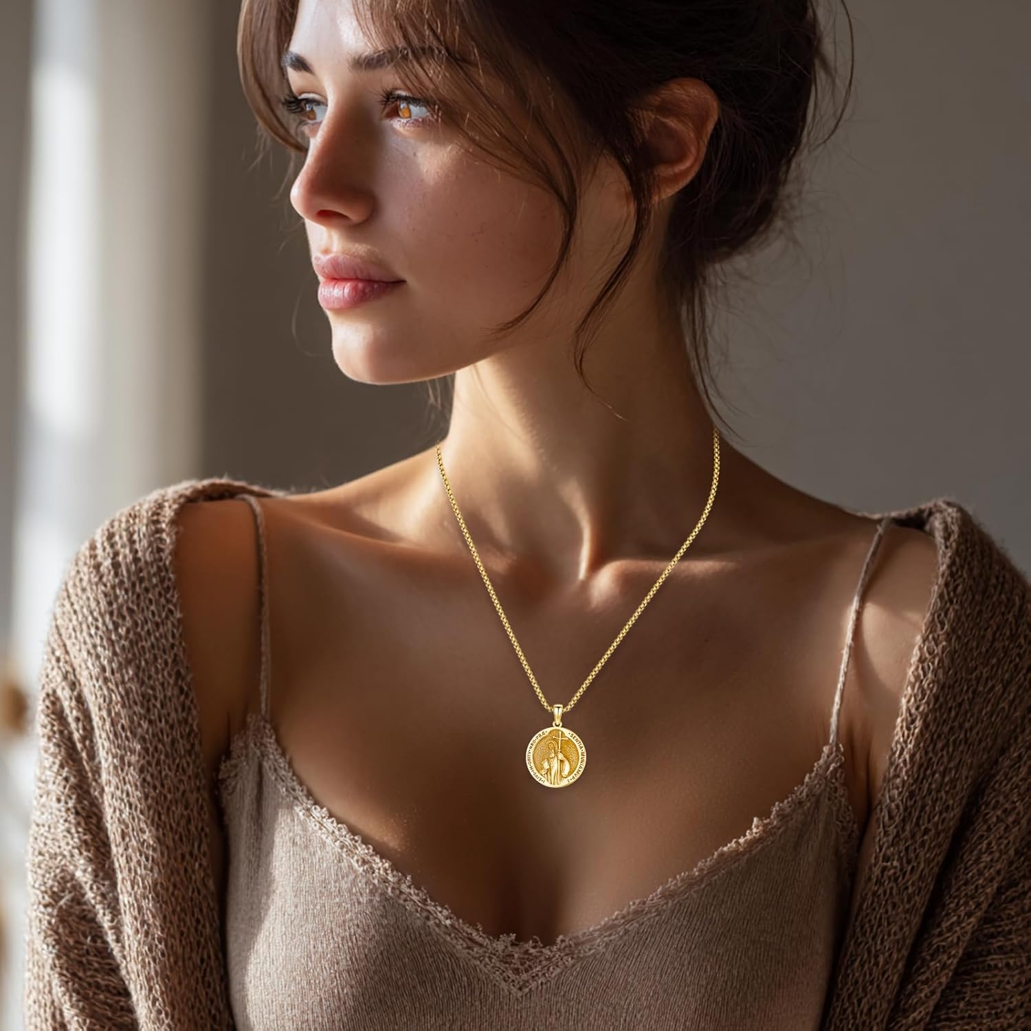 St Benedict Medals Necklace Patron Saint Medalla De San Benito 925 Sterling Silver San Benito Medalla Cross Pendant Religious Amulet Jewelry for Men Women - Image 6