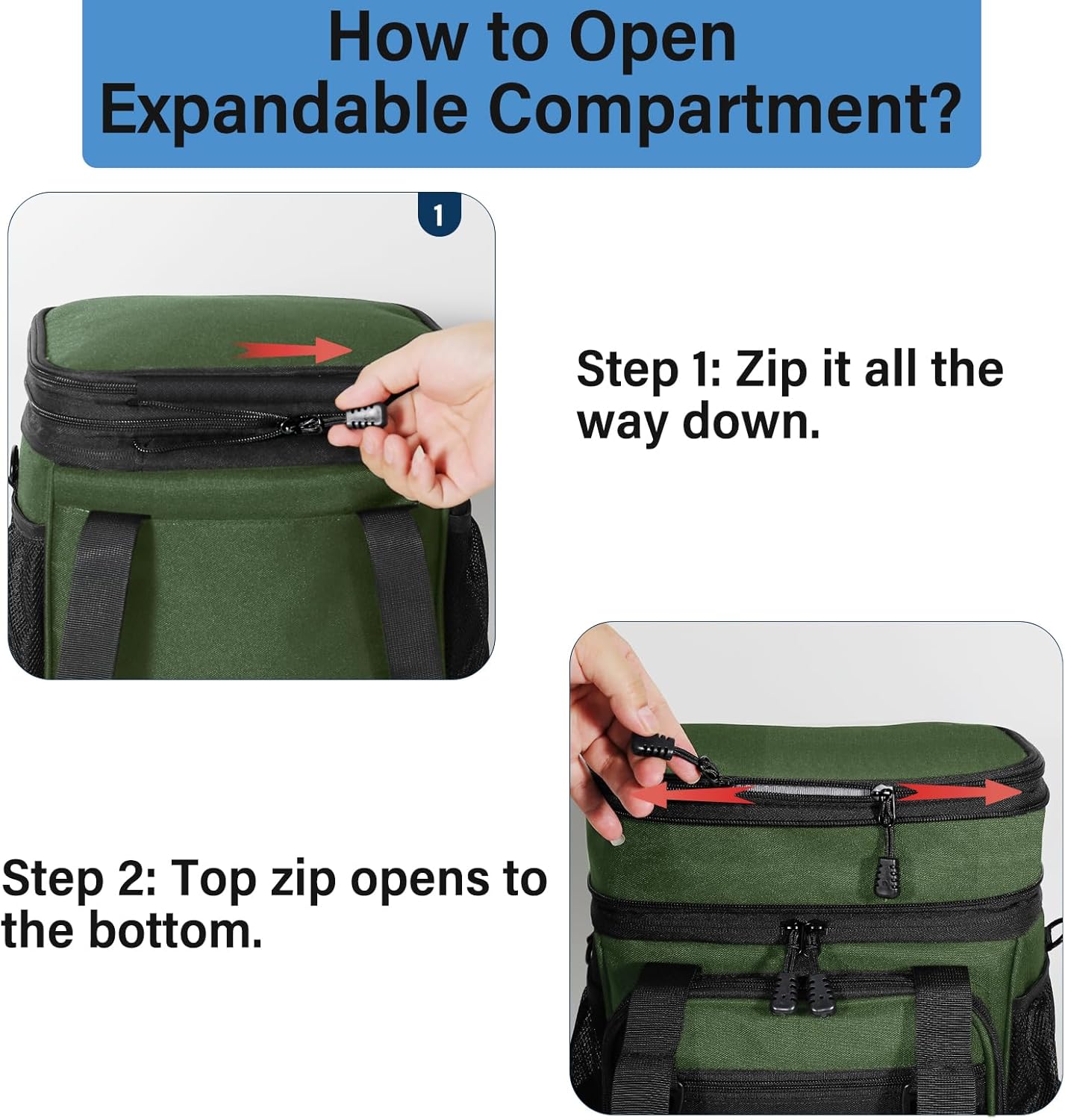 Lunch Box Cooler Bag - Insulated Tactical Lunchbox for Men - Large Lunch Pail for Adults Work Outdoor Shifts Trips Army Green 16L - Image 7