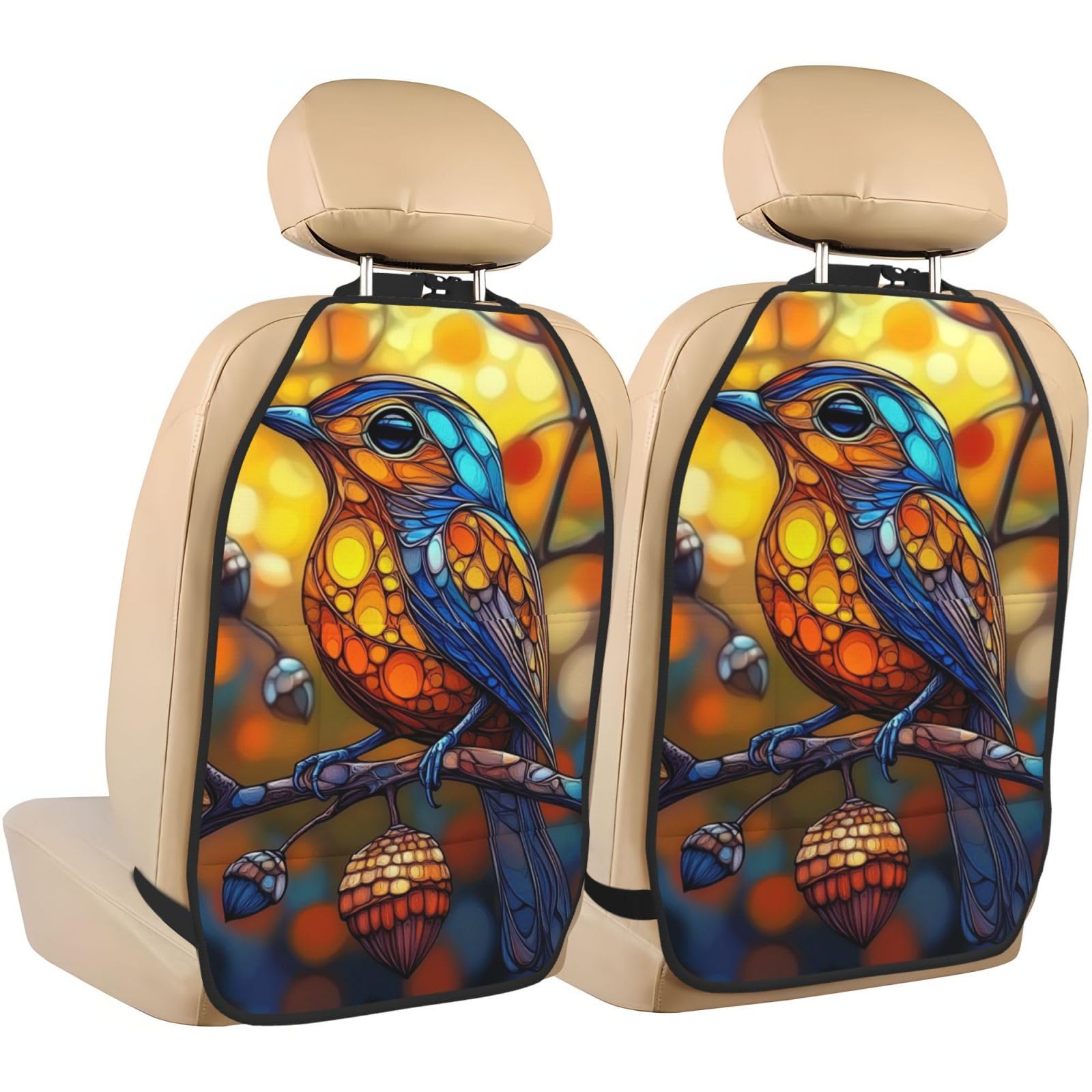 Pájaro en rama de vidrieras para asiento de coche que evita arañazos de barro y suciedad