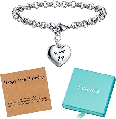 Lcherry Happy Birthday Bracelets for Girls Heart Charm Birthday Bracelets for Women Birthday Gifts for Women Girl 8th 10th 11st 12th 13th 16th 21th 25th 30th 40th 50th 60th 70th