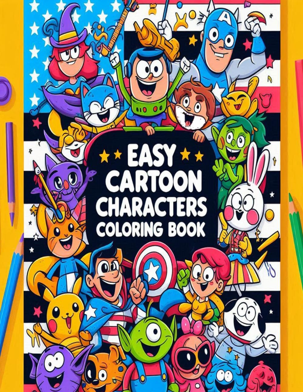 Easy Cartoon Characters Coloring Cook: Cartoon Coloring Cook
