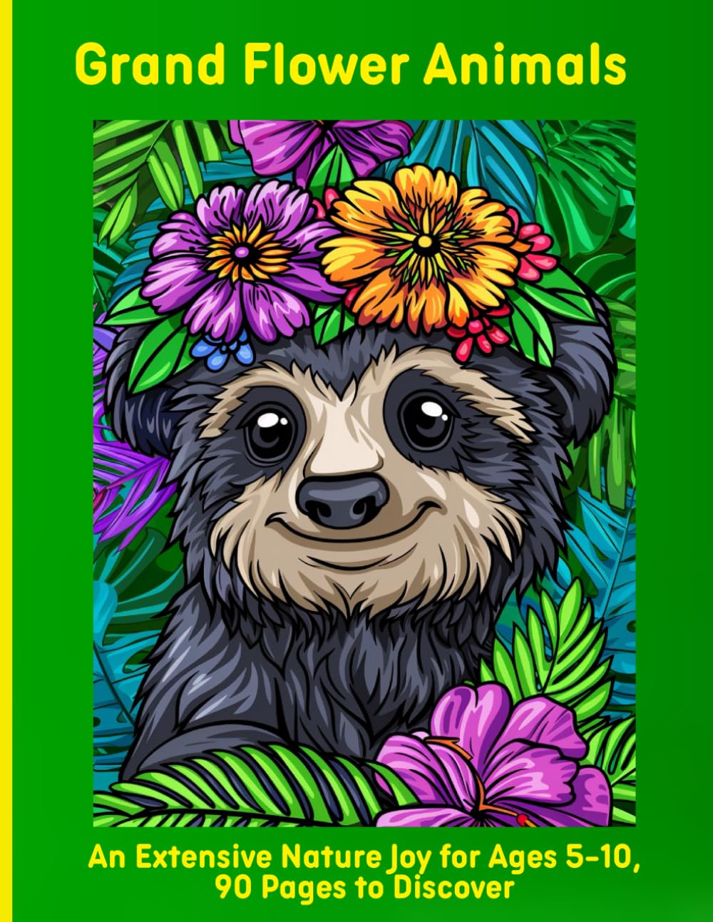 Grand Flower Animals: An Extensive Nature Joy for Ages 5-10, 90 Pages to Discover