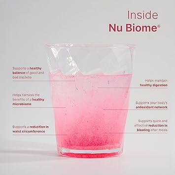 Nu Skin Pharmanex Nu Biome | Gut & Immune Health Supplement | Supports Digestive Balance & Energy | Prebiotic & Antioxidant Formula | 30 Packets | Watermelon Raspberry Lemon