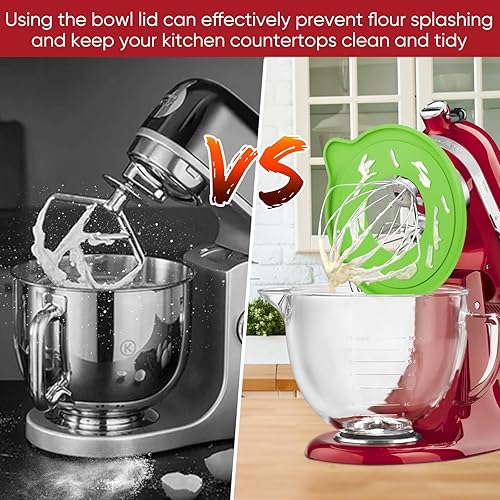 Miniatura 4 de Cuenco de vidrio compatible con KITCHENAID 4.55 QT batidora de pie de cabeza inclinable, con marcas de medición de tapa, permite colocarlo en el