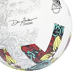 Adidas Unisex-Adult MLS Training Soccer Ball White/Solar Yellow/Power Blue 3