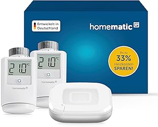 Homematic IP Access Point 2 + 2X Heizkörperthermostat, Smart Home, digitaler Thermostat Heizung, Steuerung per App, Alexa, Google Home, einfache Installation, Energie sparen