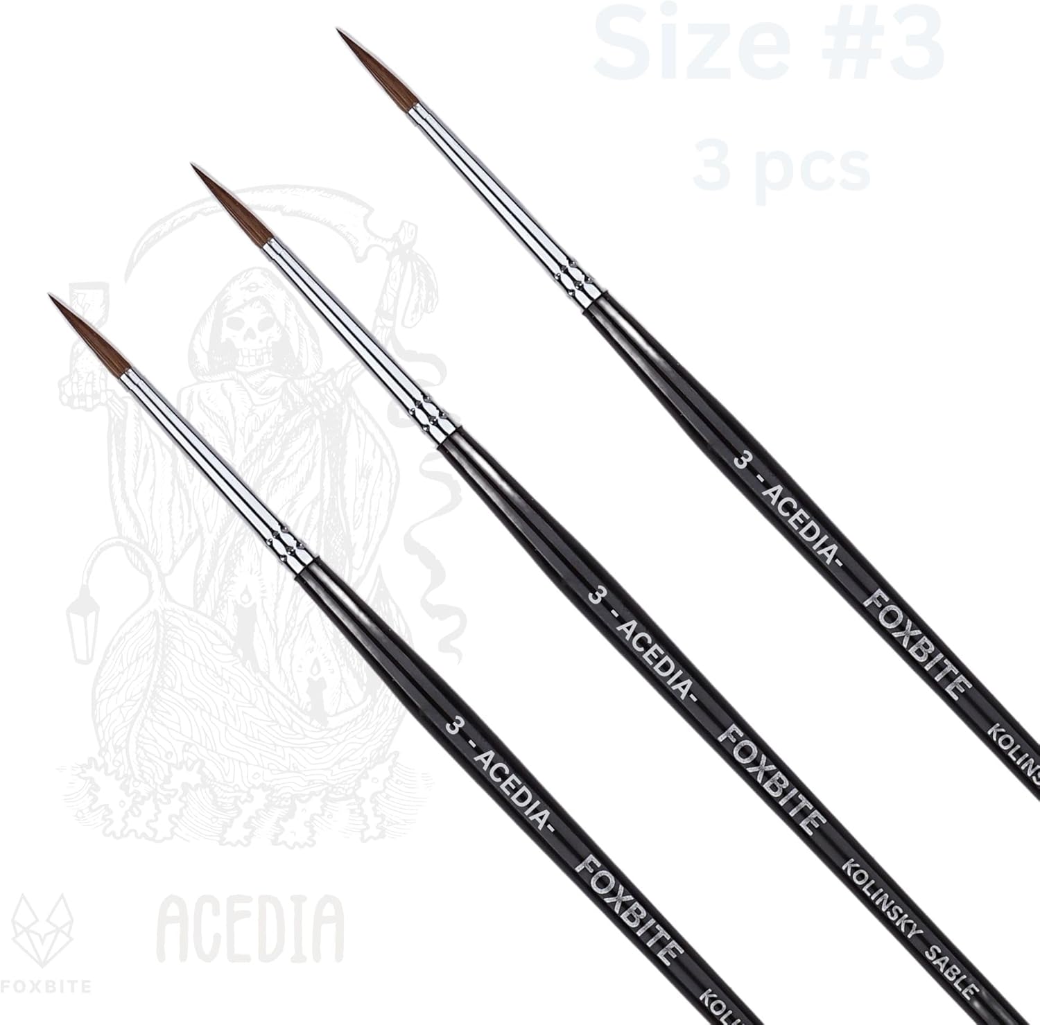 Kolinsky Sable Set Brushes for Miniature Painting Modeling Pieces Fine Detail Paint Brush Miniature Painting Kit Mini Paints Acrylic for Warhammer (Size 3)