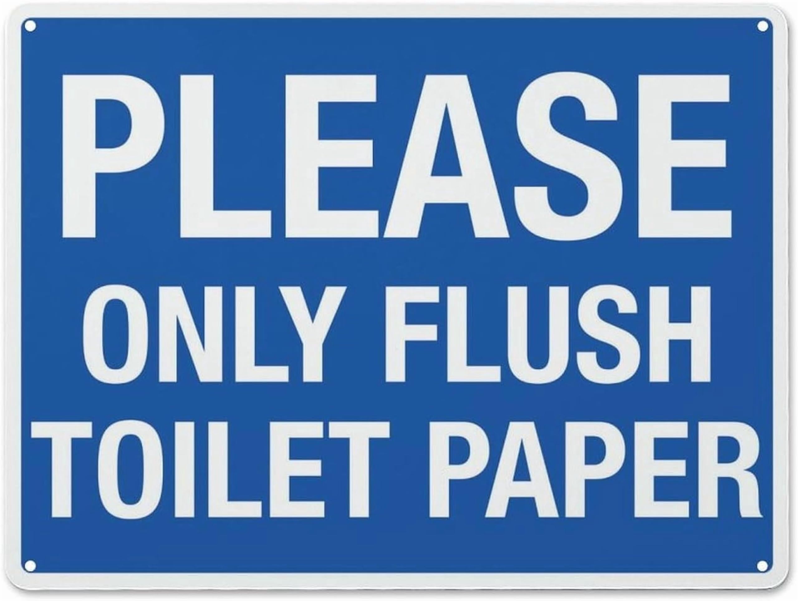 (2-Pack) Metal Tin Sign Retro Sign Please Only Flush Toilet Paper Outdoor Signs 12X8 Inch Uv Ink Printed For House And Business