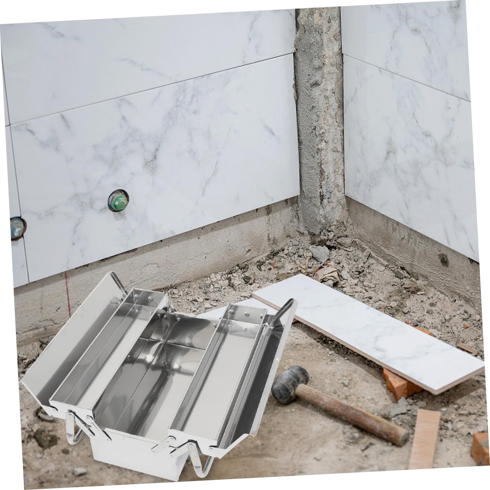 Caja Plegable Plata de Acero Inoxidable, para Herramientas del Hogar