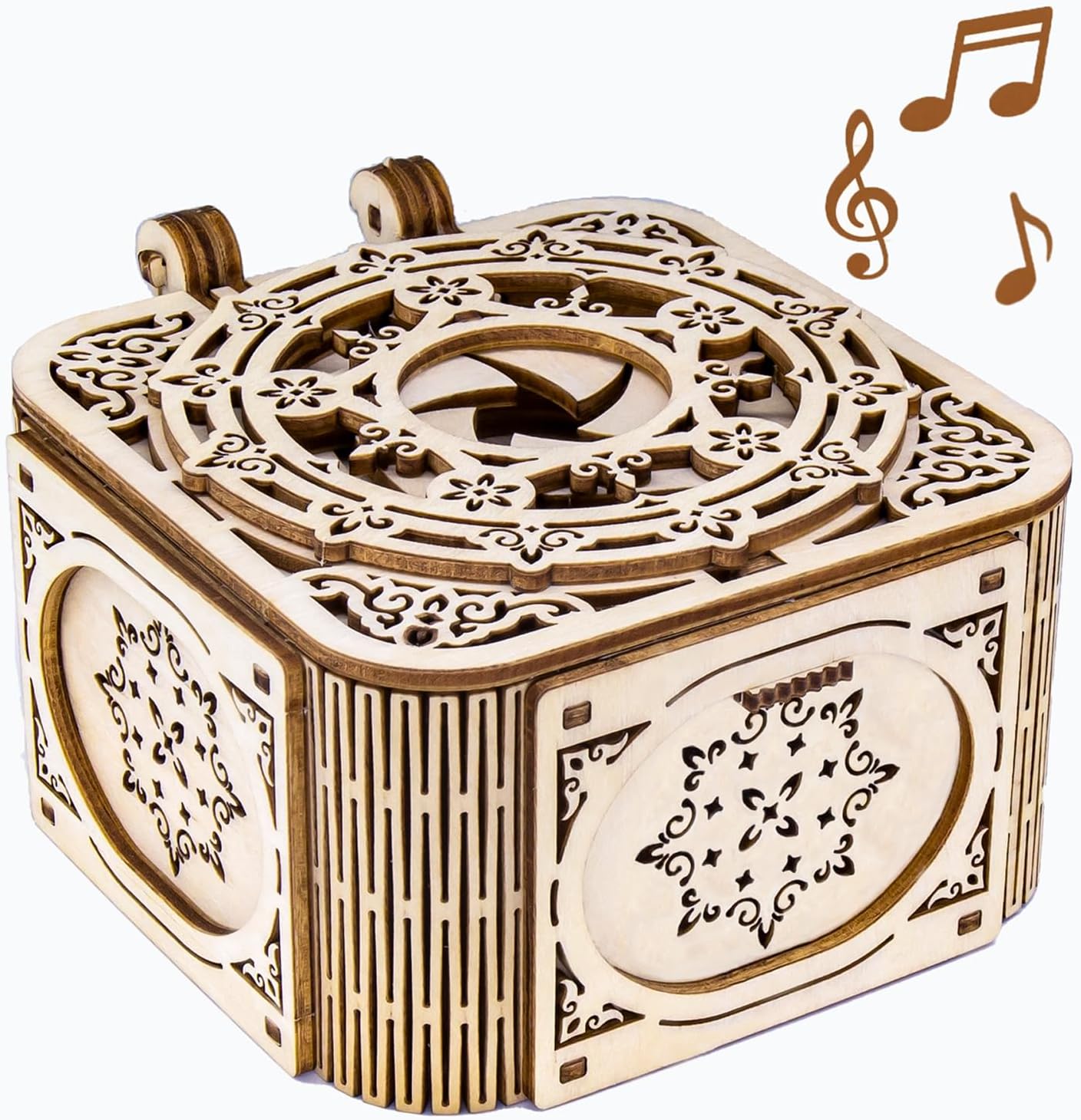 3D Wooden Puzzles for Adults, Mystery Jewelry Box with Music, DIY Wood Crafts/Hobbies Desk Decor, Mechanical Model Kit to Build, Gift for Teens Girls Women Man on Birthday/Christmas (Jewelry Box)