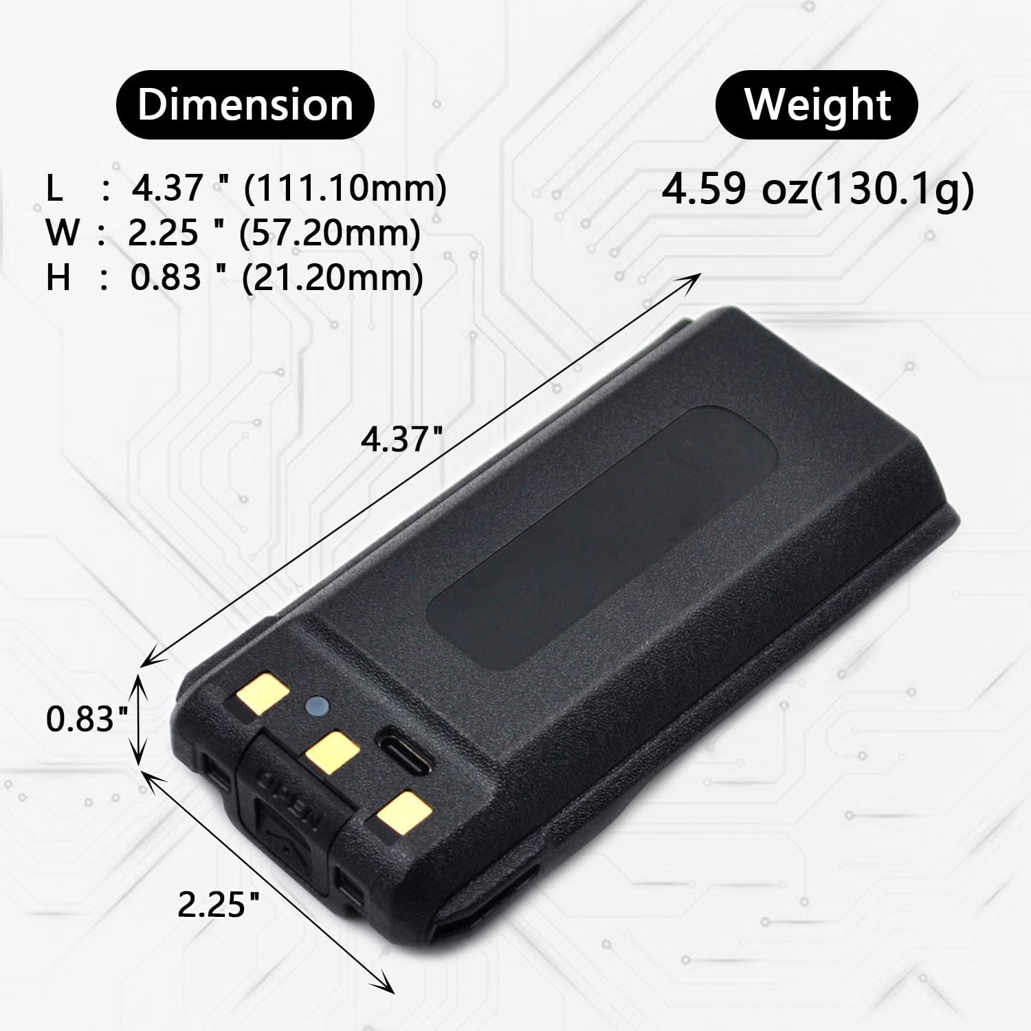 (2-Pack) 7.4V 3200mAh Li-ion Battery Replacement for Retevis RT29 Ailunce HD1 Walkie Talkie Two Way Radios - Image 2