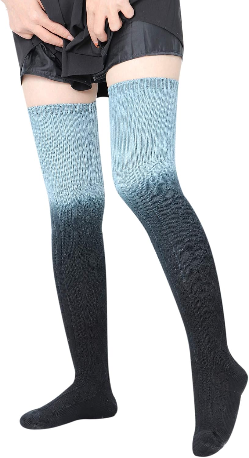 YELAIVP Calze Lunghe Alte Al Ginocchio Invernali | Trecce A Maglia Morbida | 3 Modi Di Indossare (Sopra Coscia, Slouch, Scalda-muscoli) - 3