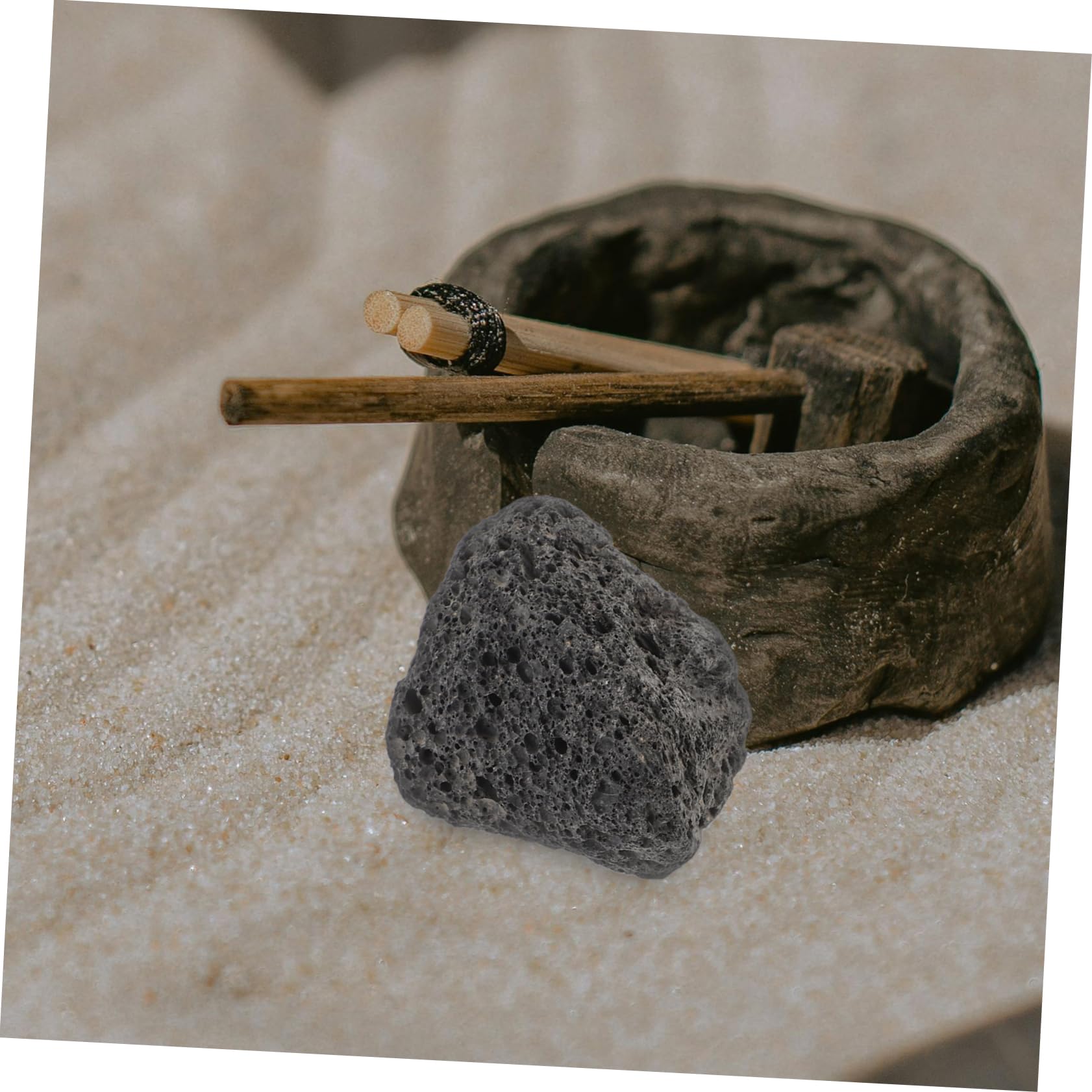 TOPBATHY Lot De 3 Galets De Roche Volcanique Élégants pour Aquarium Aménagement Paysager en Pierre Naturelle pour Aquarium