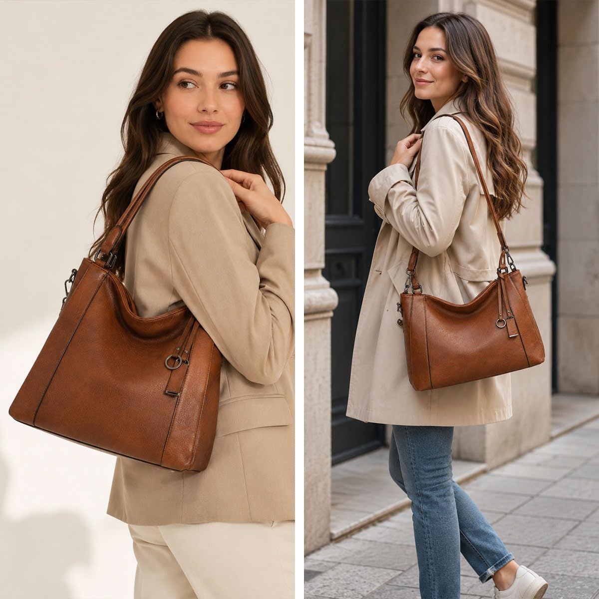 GAEKEAO Bolso Tote Mujer Gran Capacidad, Bolso Shopper Mujer Piel PU Con Correa Ajustable, Modelo Práctico Para Trabajo Y Estudios, Estilo Clásico Y Moderno