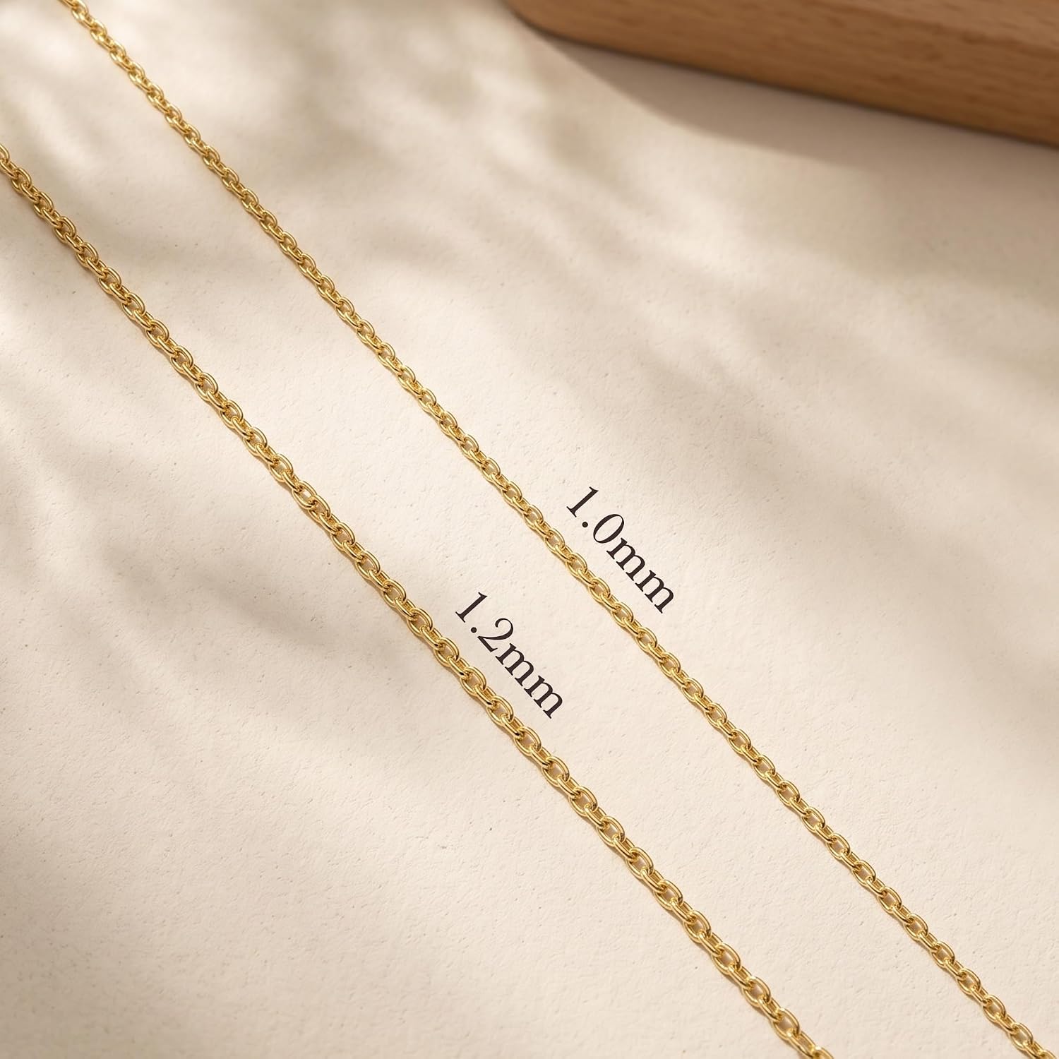 Gold Necklaces for Women 14K Gold Chain for Women Dainty Gold Cable Chain Necklace for Womens Refined and Lightweight Texture Simple Cable Chain for Men Necklaces 14/16/18/20/22/24/26in