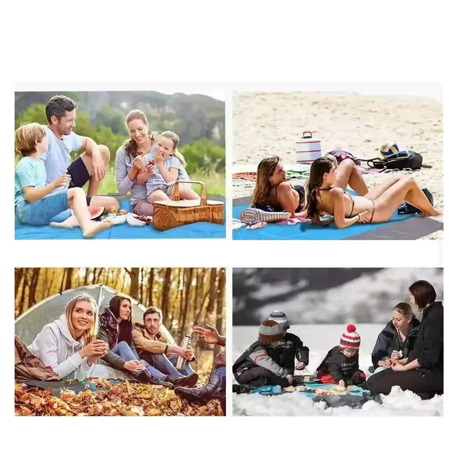 Tappetino da spiaggia impermeabile a prova di sabbia, 200 x 140 cm, portatile, ad asciugatura rapida, per spiaggia, foto, campeggio, viaggi, colore blu