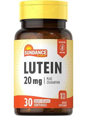 Sundance Lutein 20mg 30 Softgels with Zeaxanthin Non-GMO and Gluten Free Supplement