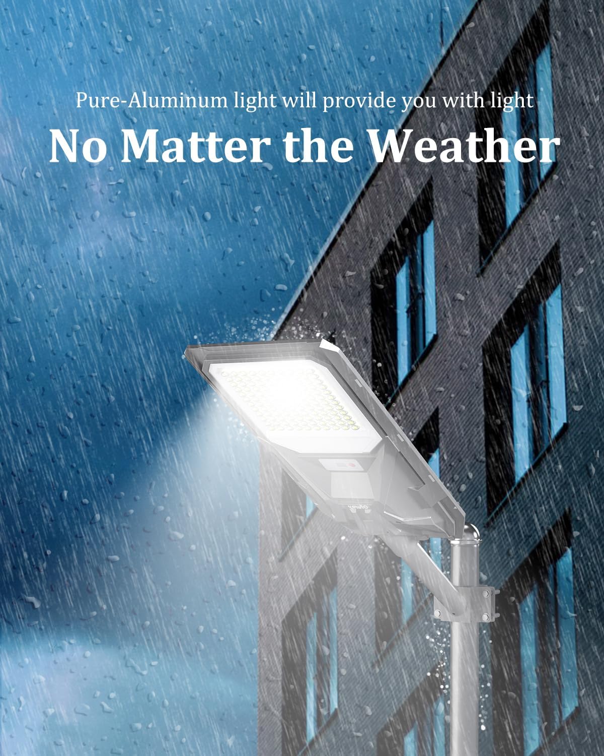 Ofuray Of-4000W Solar Street Lights Outdoor,24,000Mah High Power Solar Security Flood Lights Parking Lot Lights Commercial Dusk to Dawn, 6500k ip67 with Motion Sensor for Street,Court,Barn