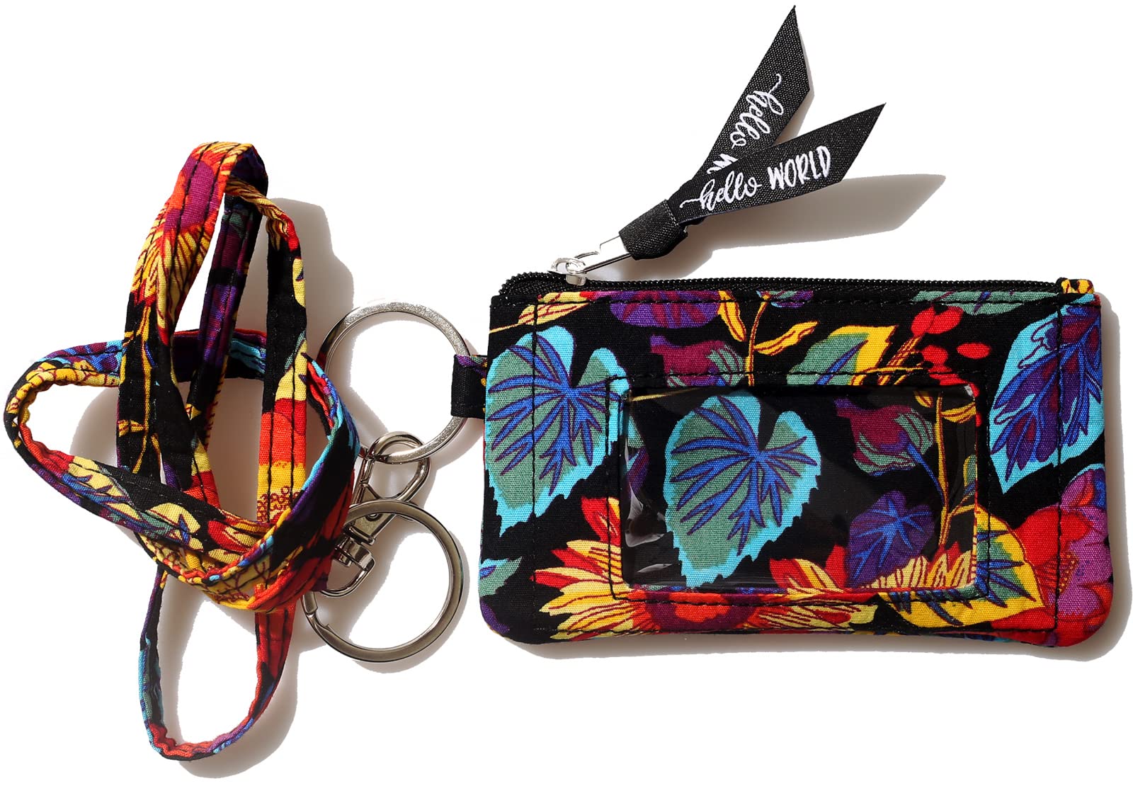 ID Case Wallet with Lanyard - Women's Fashion ID Holder Keychain (Wild)
