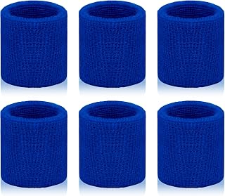 6 Pack Sweatbands Sports Wristband for Men & Women, Breathable Wrist Band Absorbent Sweat Band for Tennis, Basketball, Running, Gym, Working Out