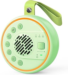 Lemnoi White Noise Machine Tragbare Einschlafhilfe Babys Geräuschmaschine weißes rauschen mit 22 beruhigende Klänge,Einschlaf-Timer und Nachtlicht,USB Wiederaufladbar,Bluetooth-Lautsprecher