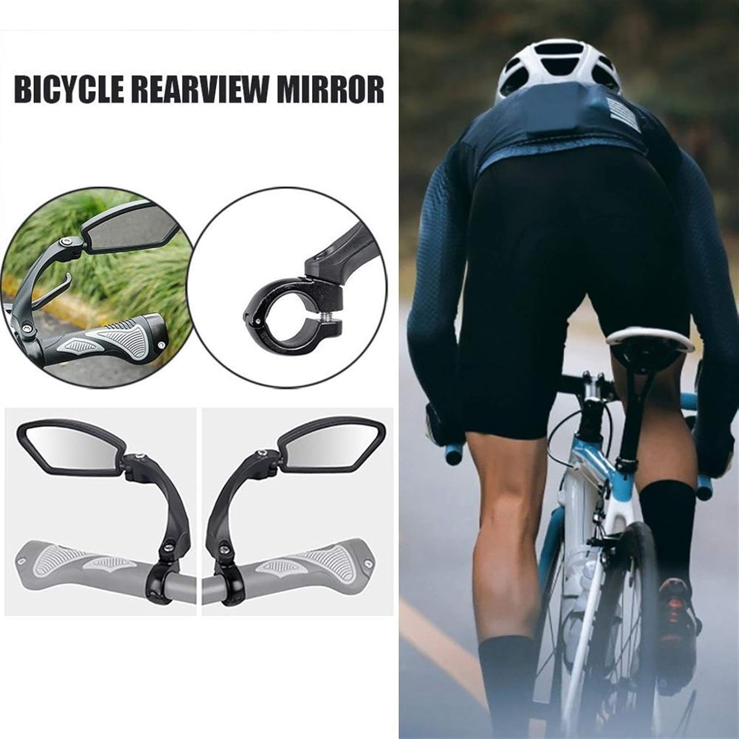 Bicycle Accessories 2 Pcs Bicycle Rearview Mirror,Stainless Steel Bicycle Mirror Easy to Install Durable Bicycle Rearview Mirror Bike Parts