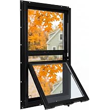 Vinyl Hung Sliding Window,Household Windows 18" x 36" Black NFRC-Certified