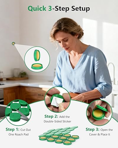 Miniatura 3 de Cebo de gel para cucarachas, estaciones de cebo para cucarachas mejoradas para interiores, acción rápida y duradera, fácil colocación para cocinas y