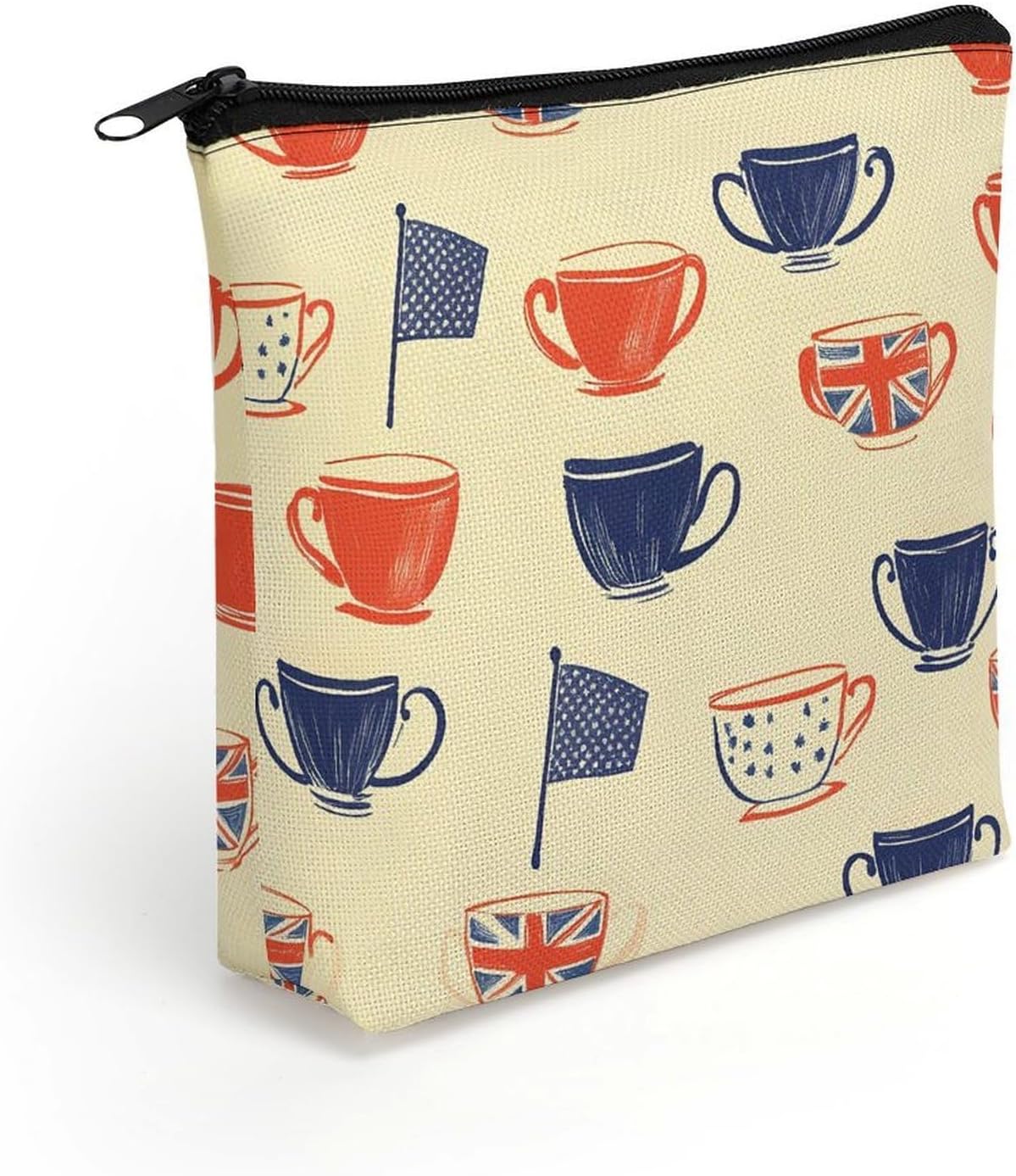 Britain Themed Teacup Tea Party Makeup Case Travel Cosmetic Bag
