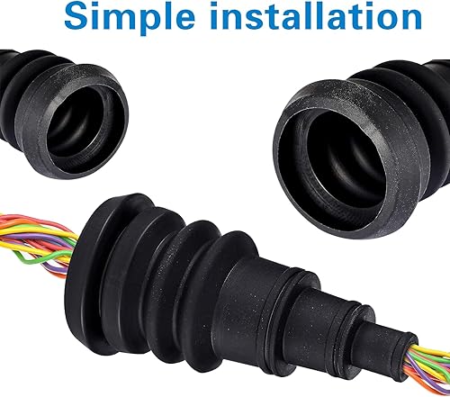 Miniatura 6 de Paquete de 4 fundas de salida de tubo de arnés de automóvil, repuesto de botas de cortafuegos de goma, accesorios para ojales automotrices,