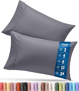 Utopia Bedding grey queen pillowcase set