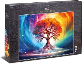 Ulmer Puzzleschmiede 2000 piece jigsaw puzzle "Universal Tree" - Tree of Life design in intense colours in modern design