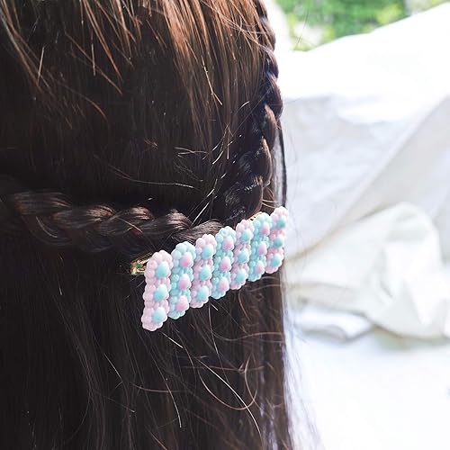 Miniatura 8 de Pinza para el cabello de perlas para joyería de resina acrílica, pasador DIY, epoxi, arcilla, con accesorios de metal, juego de 22 unidades