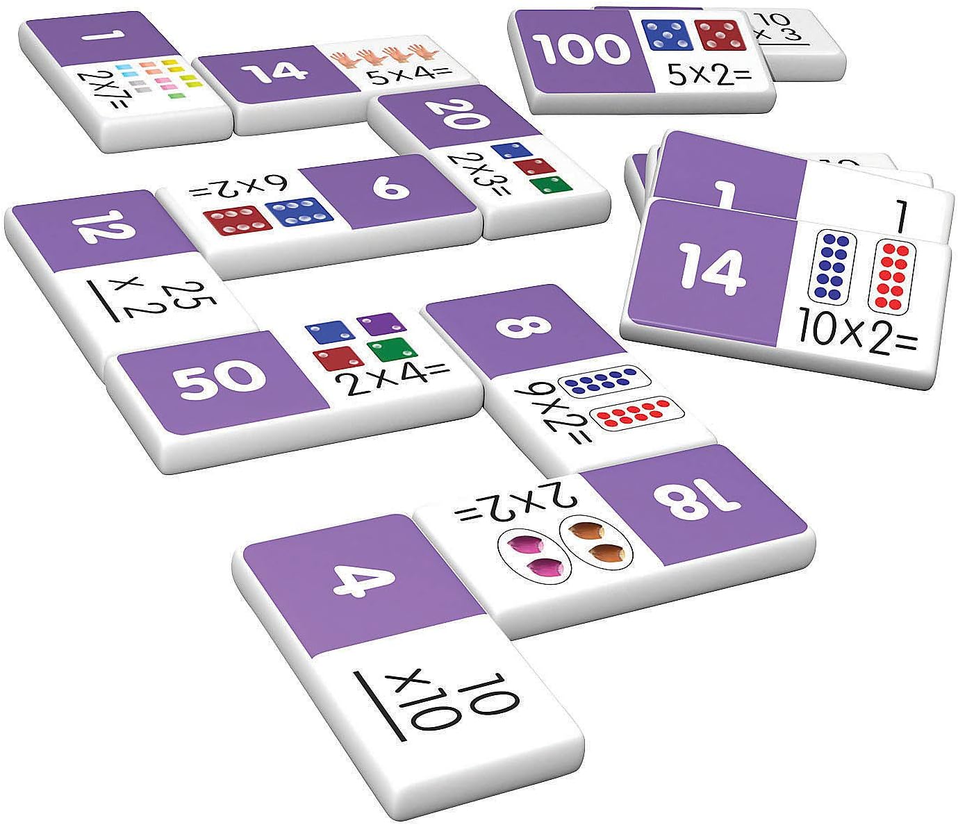 Fun Express Multiplication Dominoes Set - Educational - 28 Pieces